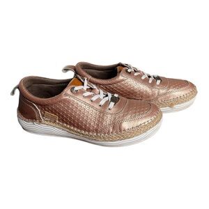Lobo Solo Rose Gold Leather Sneakers | Women’s 9.5 | Comfort Espadrille Style